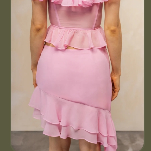 Chic Pink Ruffled Mini Skirt - Picture 5 of 5
